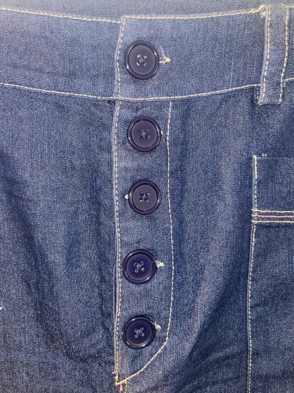 Linea Donna Size 8 Dark Wash Denim Button Front Pencil Skirt